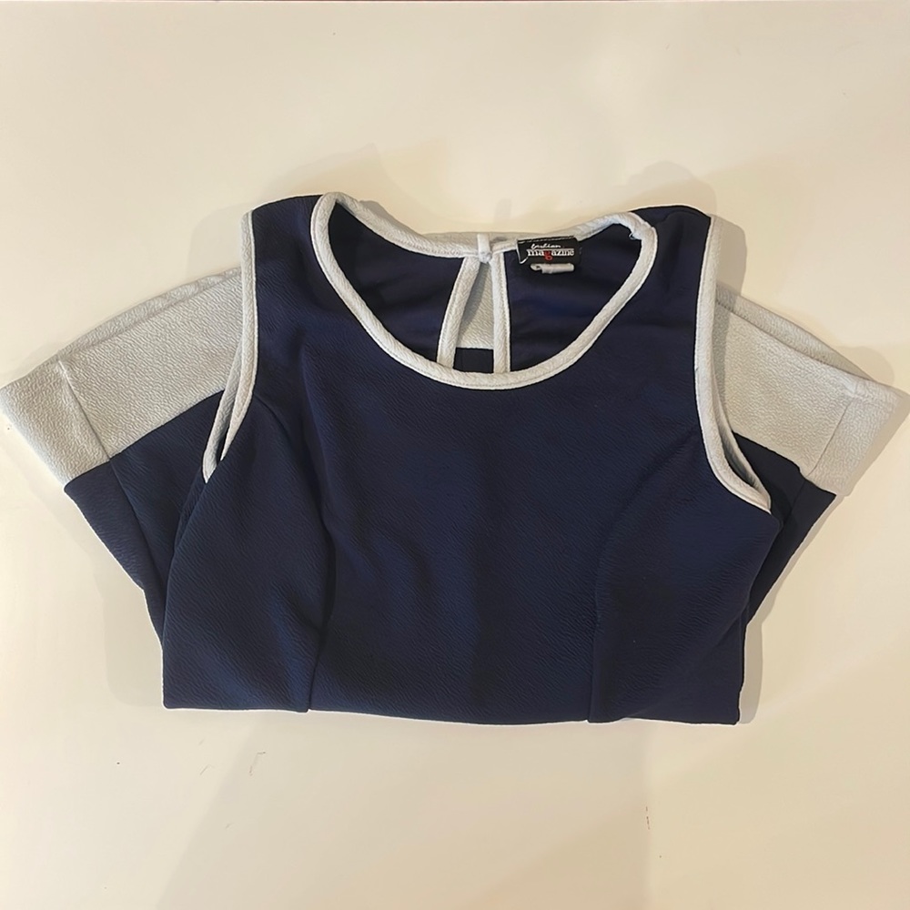 Blue Peplum Shirt